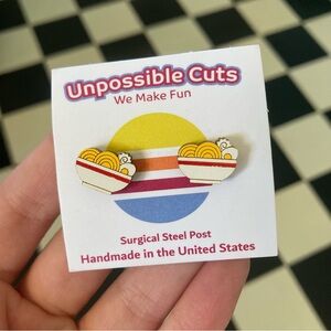 Wooden Bowl of Ramen Stud Earrings